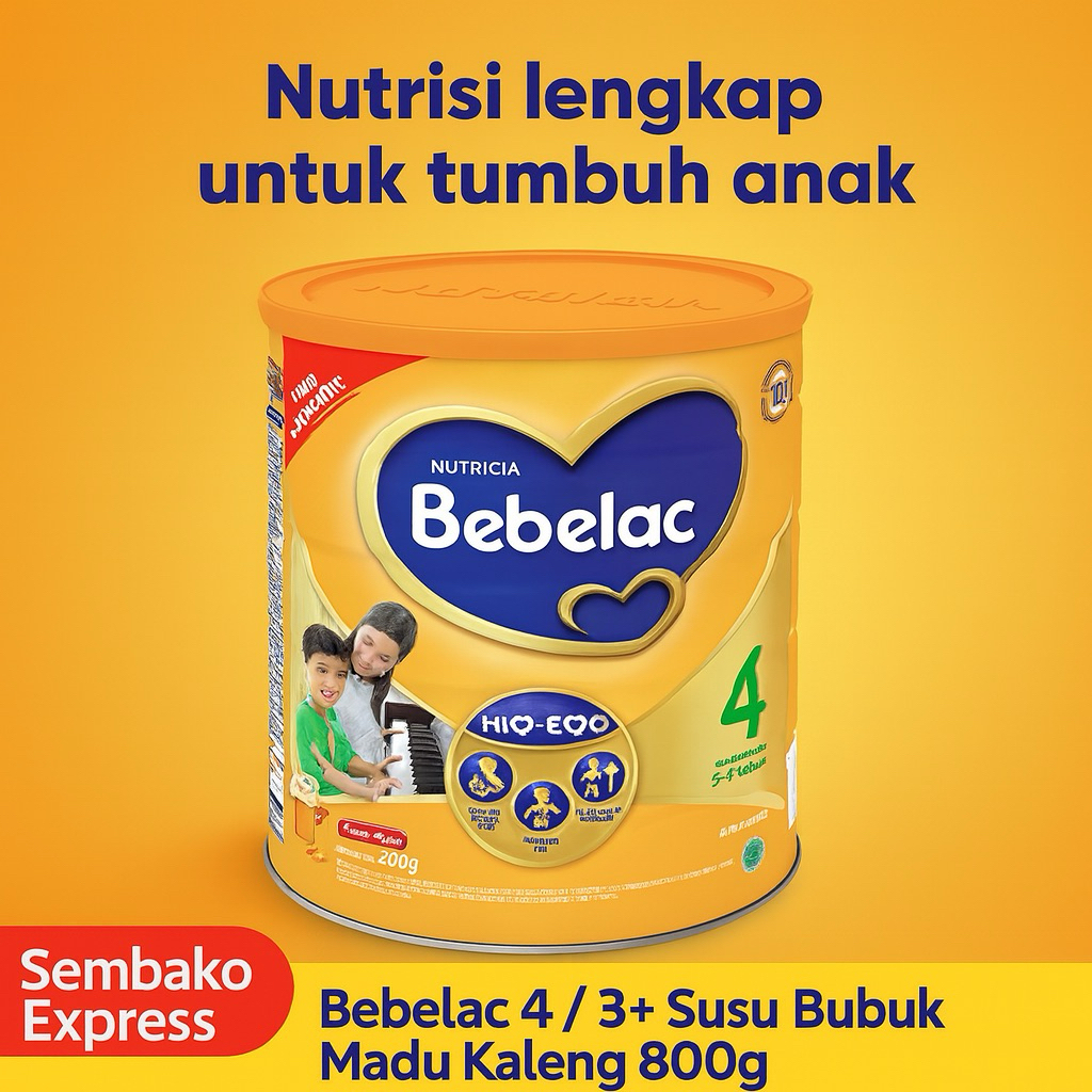 

Bebelac 4 Susu Bubuk Madu Kaleng 800g – Nutrisi Anak Usia 3 Tahun ke Atas