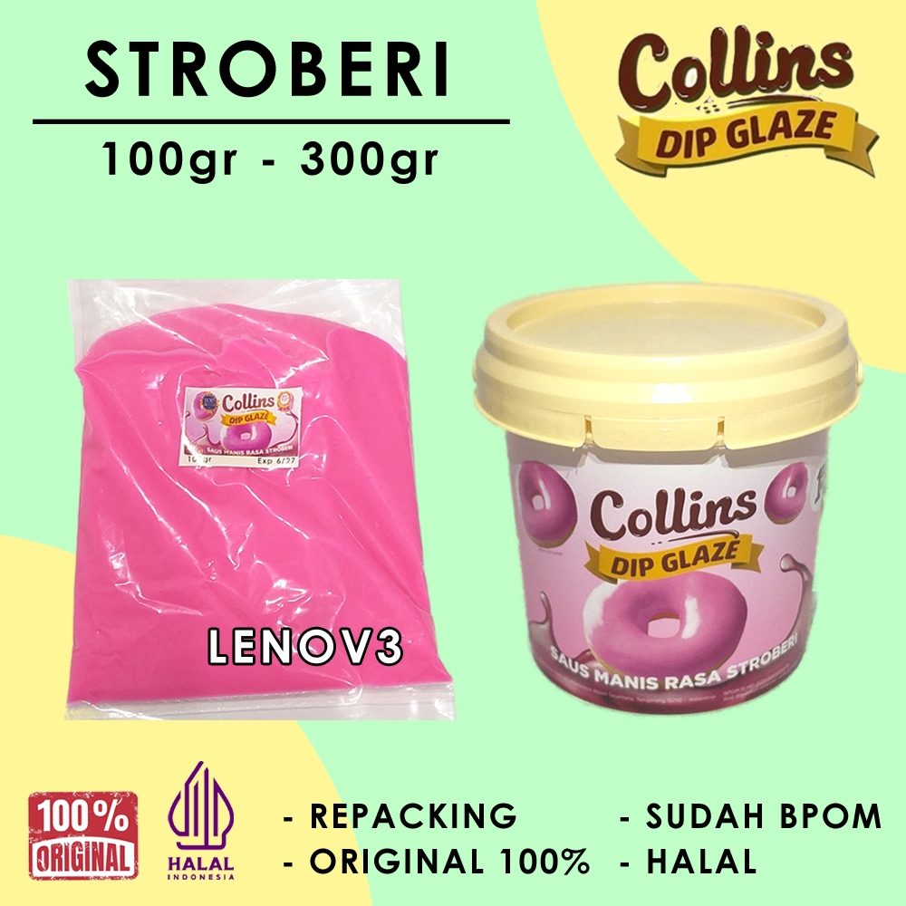 

COLLINS DIP GLAZE Selai Rasa Stroberi Original | Selai untuk Roti, Donat dan aneka Makanan