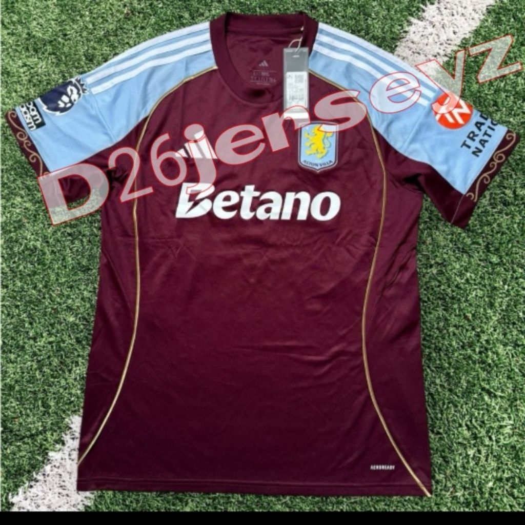 Jersey AstonN_ VillaA_ Home 2025 / 2026 + Cetak Nama Nameset LEHMANN 34 / Custom suka suka Font OFFI