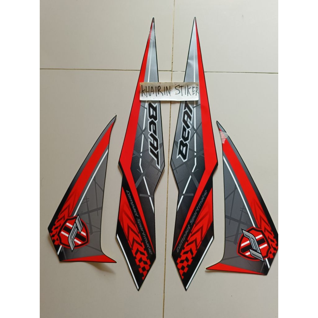 striping stiker beat 2016 2017 hitam ful merah original