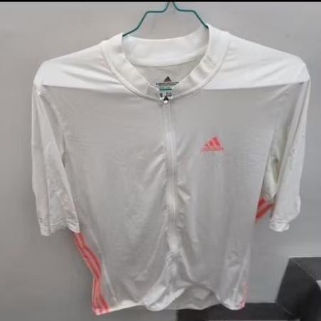 [PRELOVED] JERSEY SEPEDA ADIDAS ORIGINAL SIZE XL-PUTIH STRIP PINK