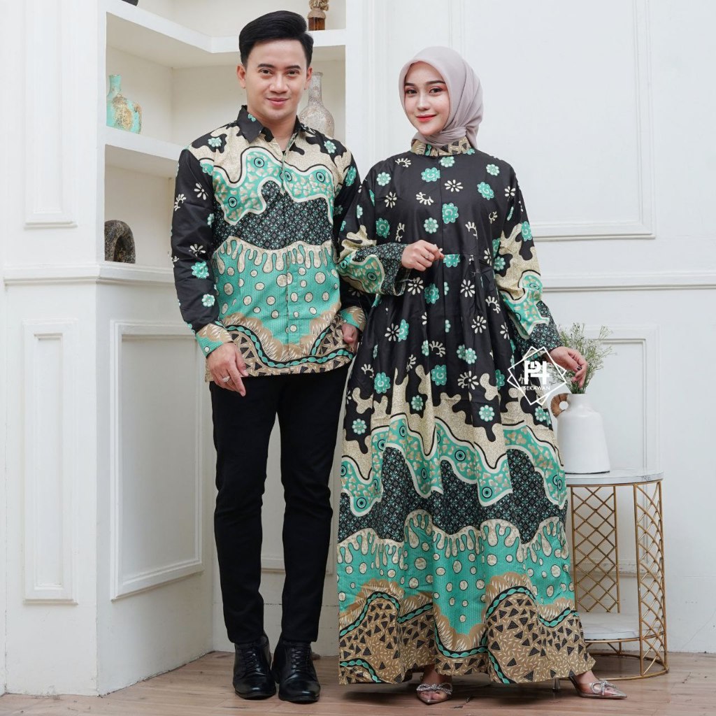 Risqhi Collection Sarimbit Gamis Batik Humaira Polimikro