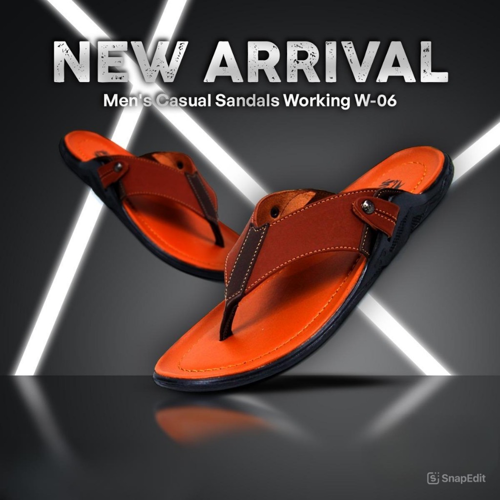 Sandal Jepit Pria Kulit Dewasa Terbaru Original Remaja Laki Laki Kekinian W 06