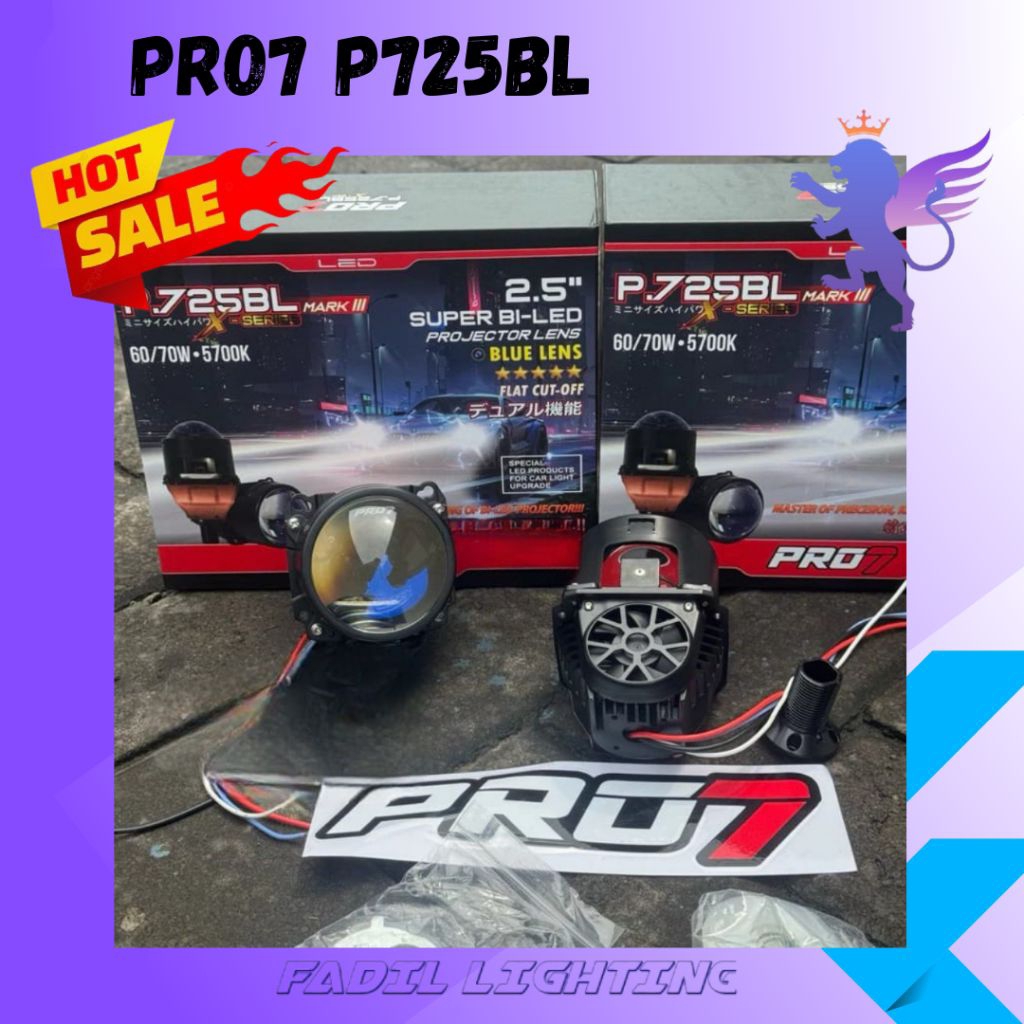 BILED PROJECTOR PRO7 P725BL/ LAMPU BILED P725BL MARK III BLUE LENS 50/60watt