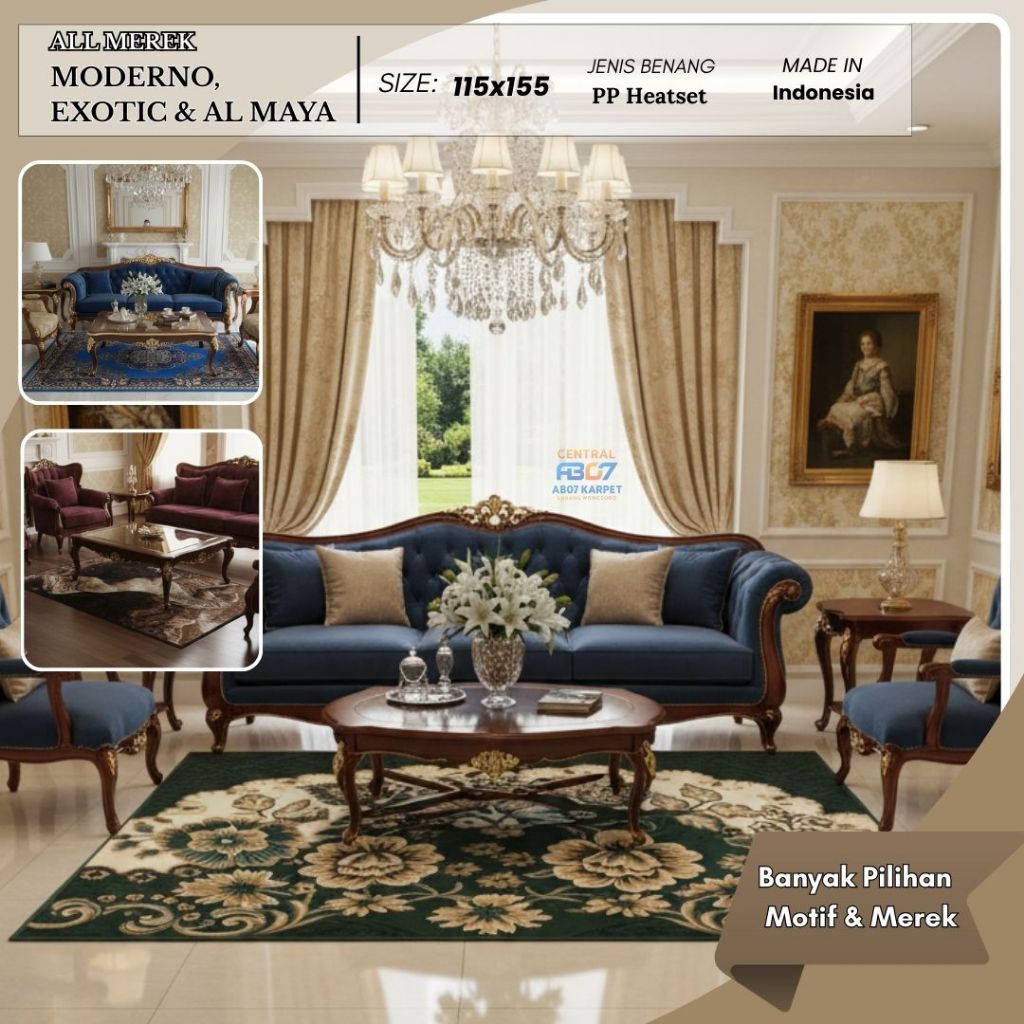 Karpet All Merek : Moderno, Exotic & Al Maya / Size: 115x155 cm