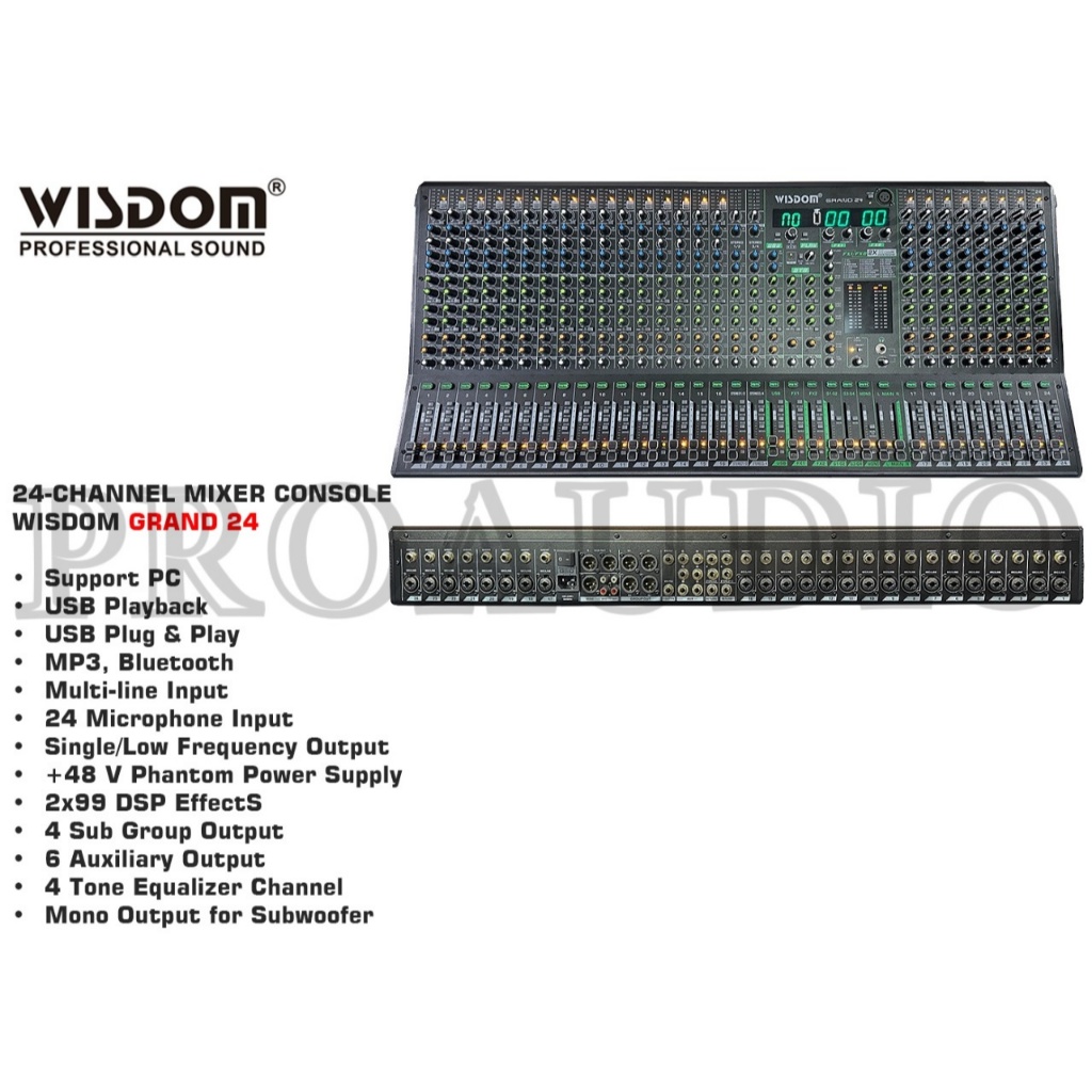 Mixer Wisdom Grand 24 Professional 24 Channel Mixer Audio Wisdom Grand24 Mixer Audio ORIGINAL