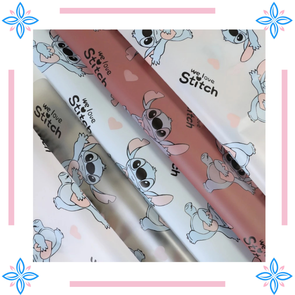 

KB86 Kertas Buket Motif Kartun LILO STITCH Flower Wrapping Paper Cellophane Pembungkus Kertas Kado