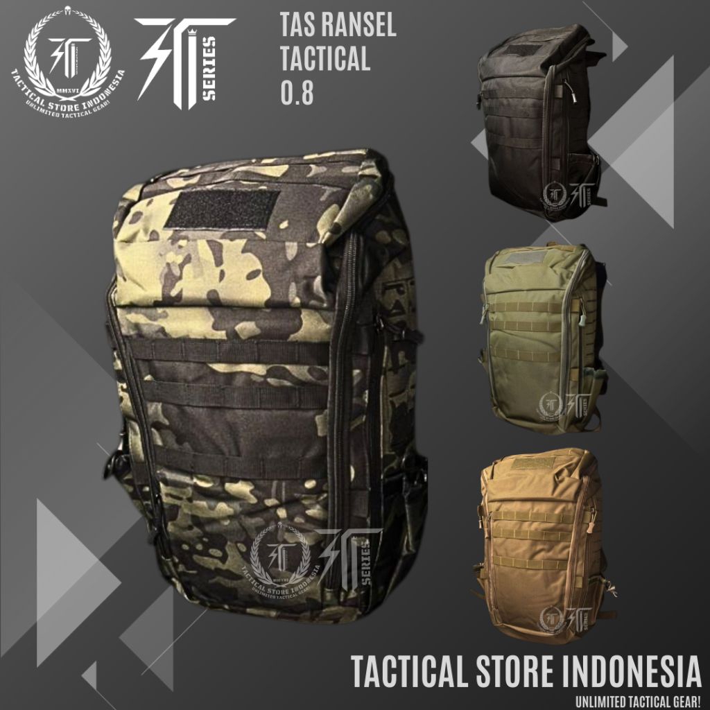 100% ORIGINAL - Tas Ransel Tactical 0.8 Multicam Black, Hitam, Hijau, Cream - IMPOR PRODUCT HIGH QUA