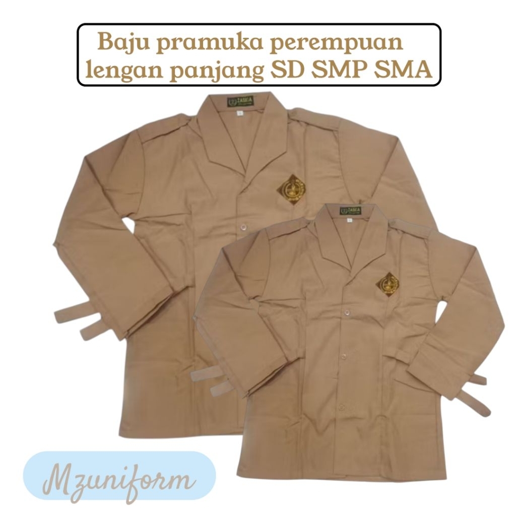 Baju PRAMUKA Perempuan Lengan Panjang / Baju Pramuka Perempuan SD-SMP-SMA