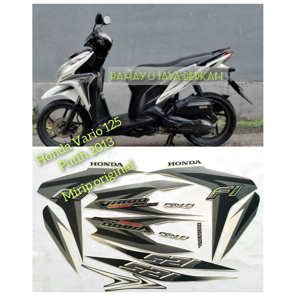 Stiker Striping Honda Vario 125 putih 2013