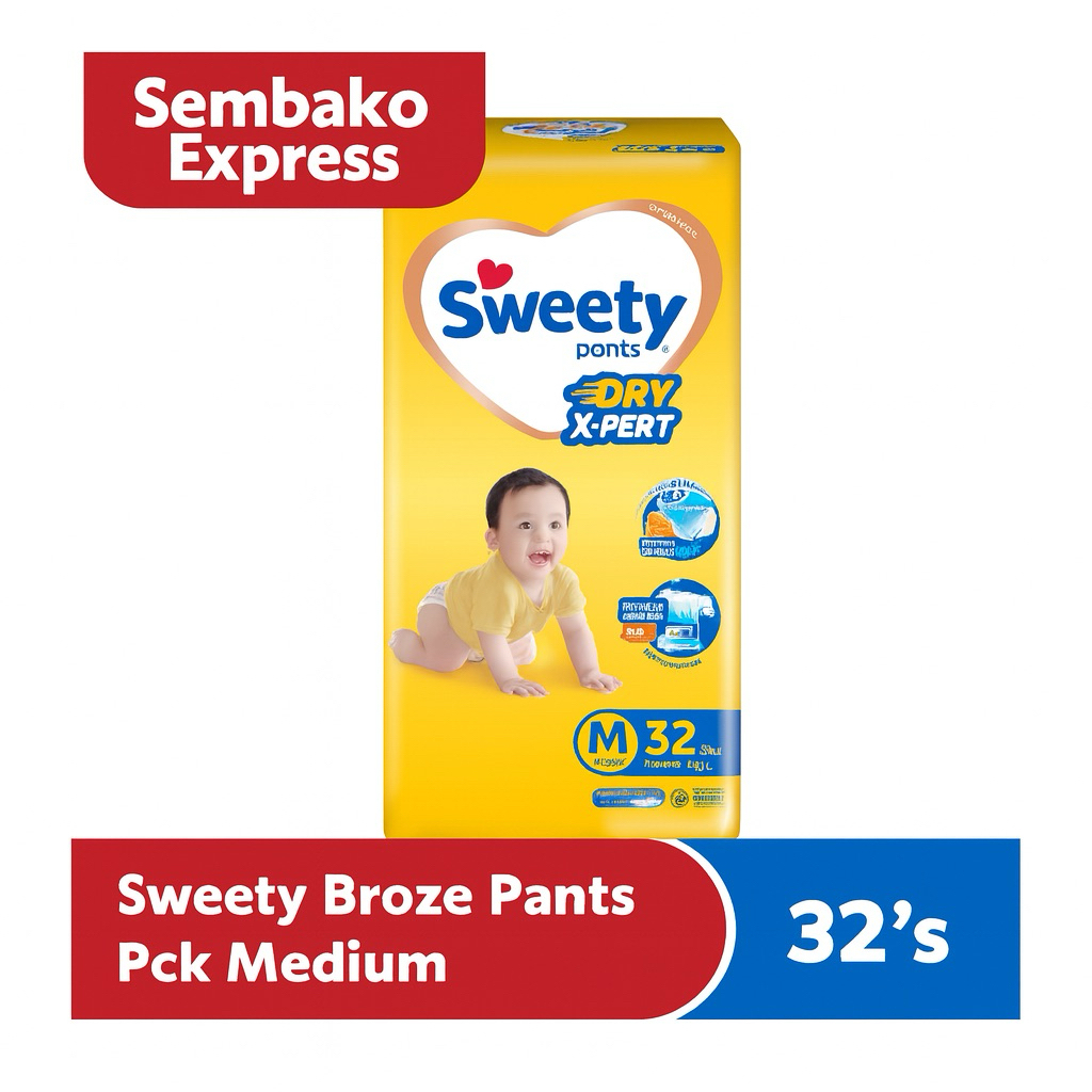 Sweety Bronze Pants M 32’s – Popok Celana Bayi Ukuran Medium