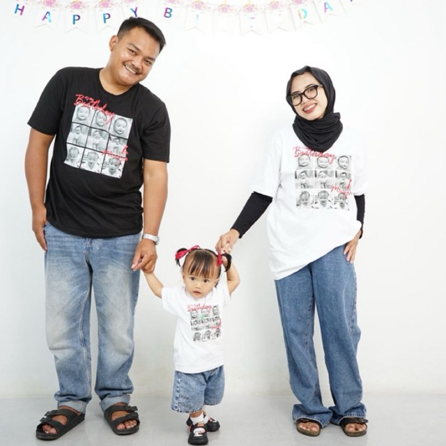 kaos foto anak | kaos ultah foto sendiri bahan katun premium FREE custom nama dan foto tersedia semu