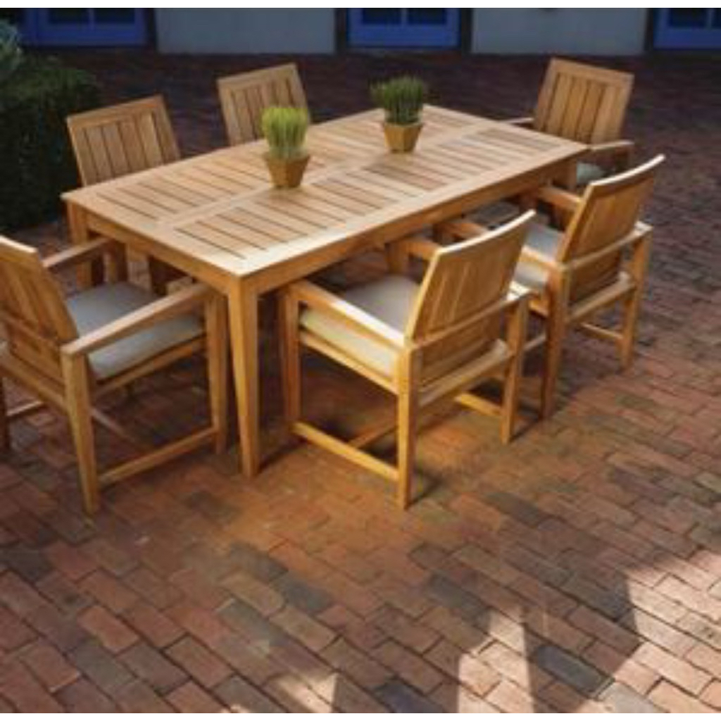 meja makan set gambangan 6 kursi kayu jati perhutani