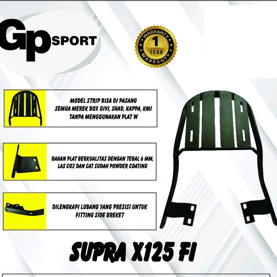 Breket Box Motor Honda SUPRA X125 FI GP Sport Plat utk Givi Shad Kappa