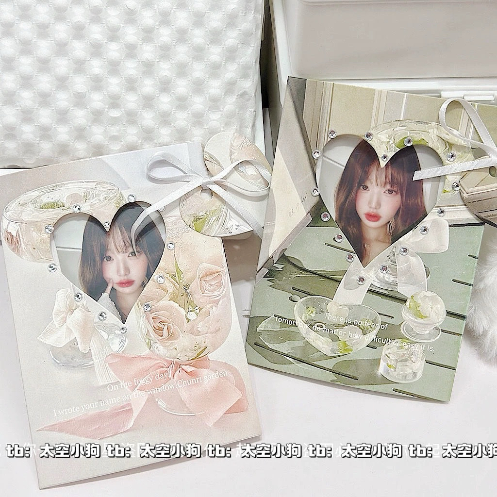 

chaeya.things - fresh rose green pink alas packing photocard bow folding greeting mail card aesthetic pastel dreamy ala sellkor sellchin