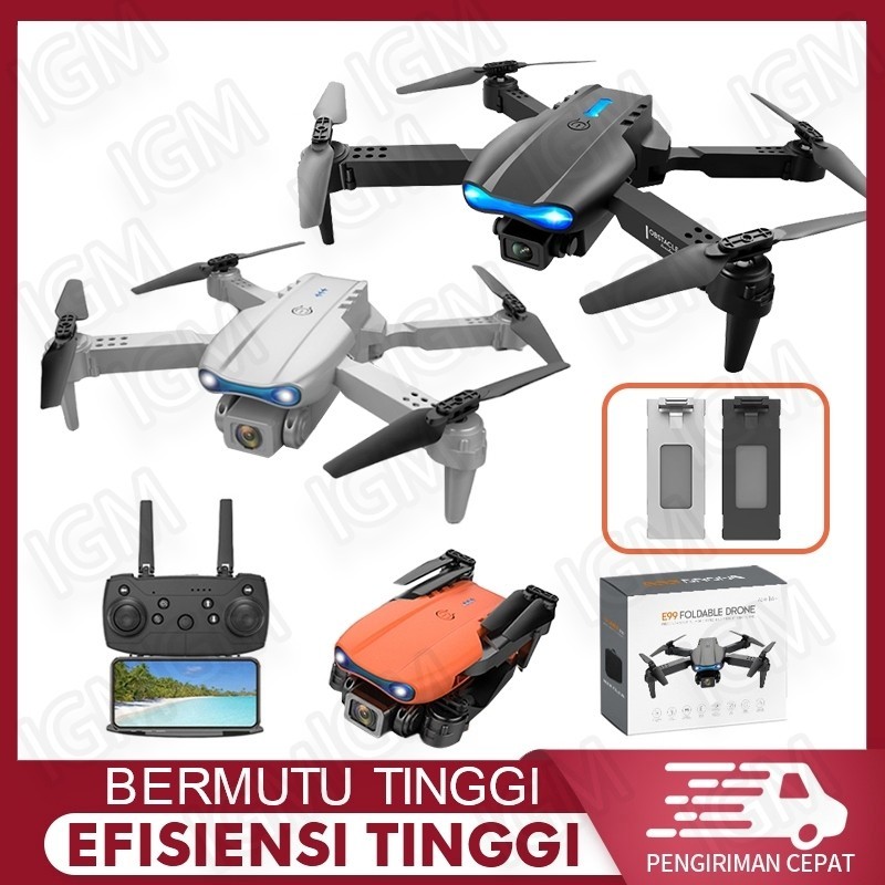Roscloud Drone E99 4K Kamera Anti Tabrak Mini [COD] Roscloud Mainan drone E99 kamera kendali jarak j