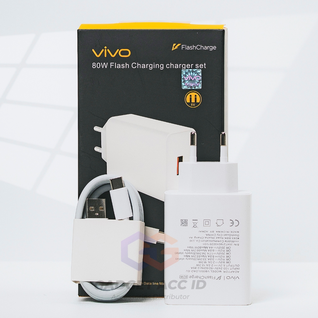 Charger Vivo 80 Watt Type C Flash Charger Original 100%