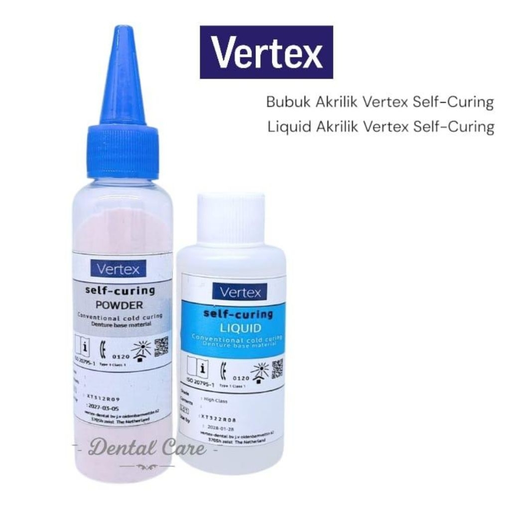 paket lem gigi palsu yg patah ( Paket VERTEX 100  ) bahan pembuat gusian gigi palsu
