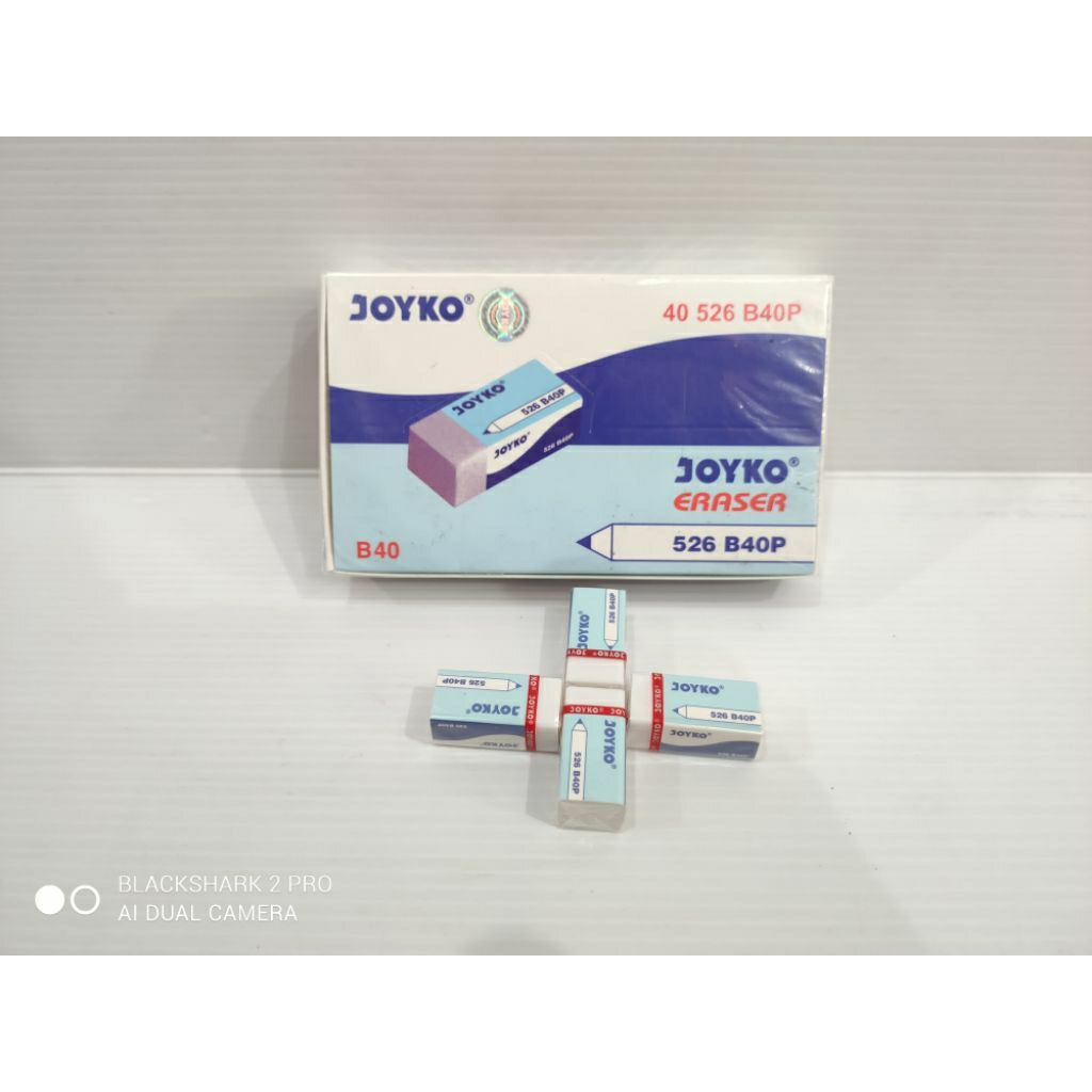 

penghapus pensil joyko 526 B40P WHITE / ERASER joyko / 1 kotak isi 40pcs