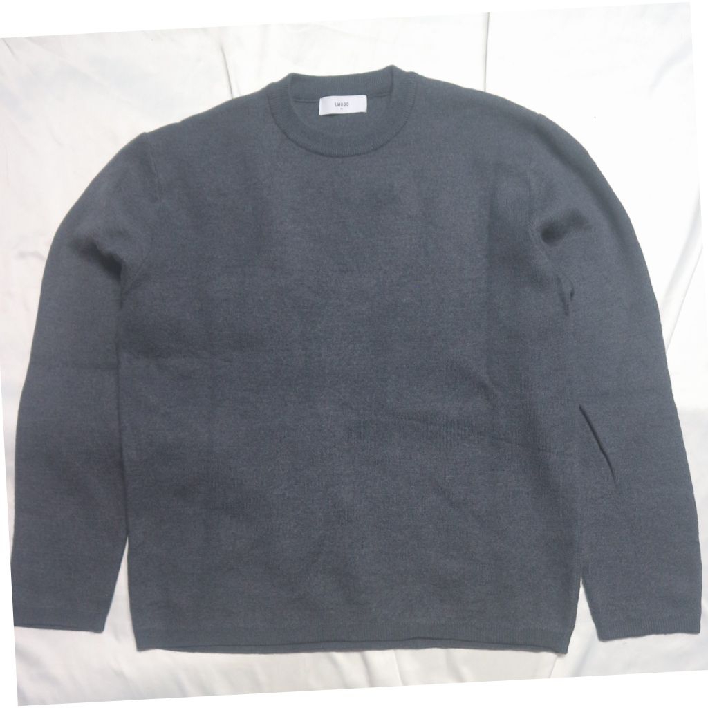 LMOOD Dutch Semi Over fit loose Martini Blue Biru Keabuan Tebal Lembut Knitwear Sweater Sweatshirt C