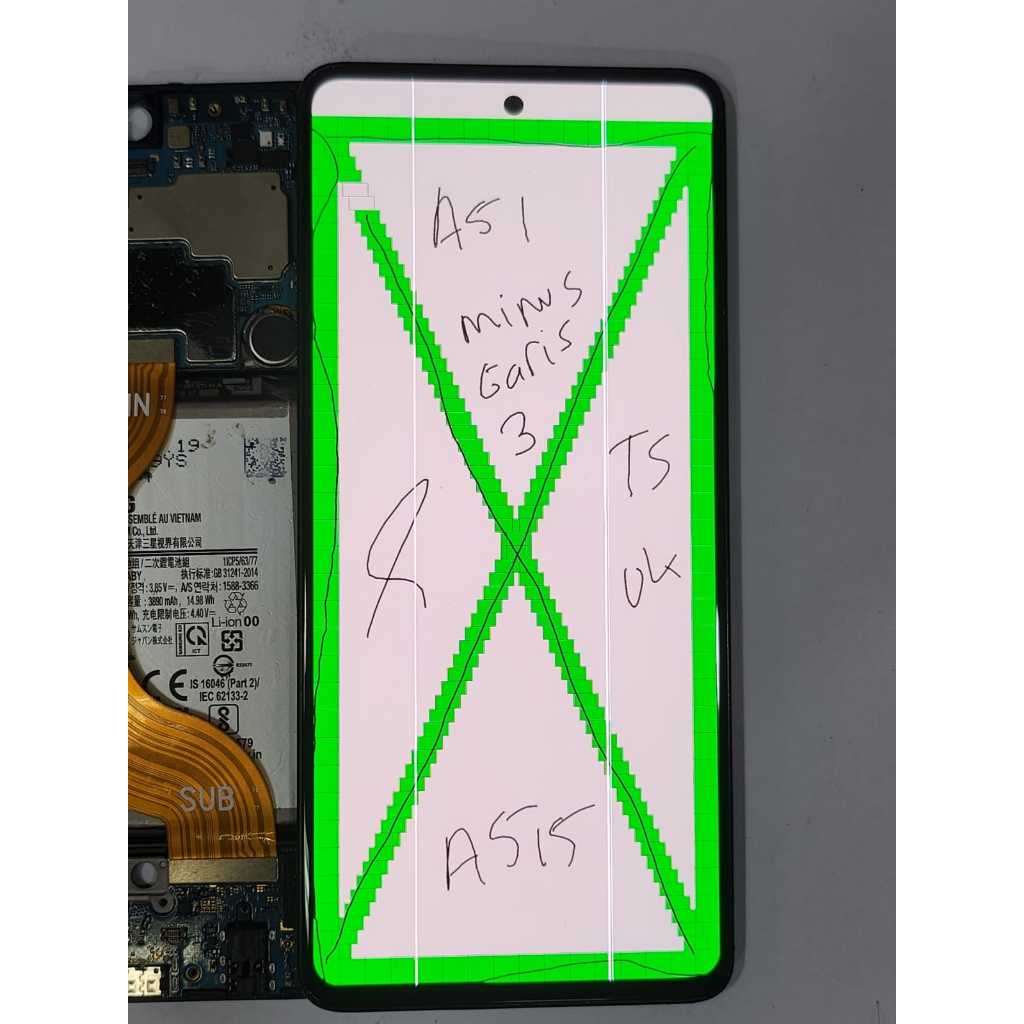 LCD SAMSUNG GALAXY A51 - A515 ORIGINAL COPOTAN MINUS GARIS 3 AMOLED