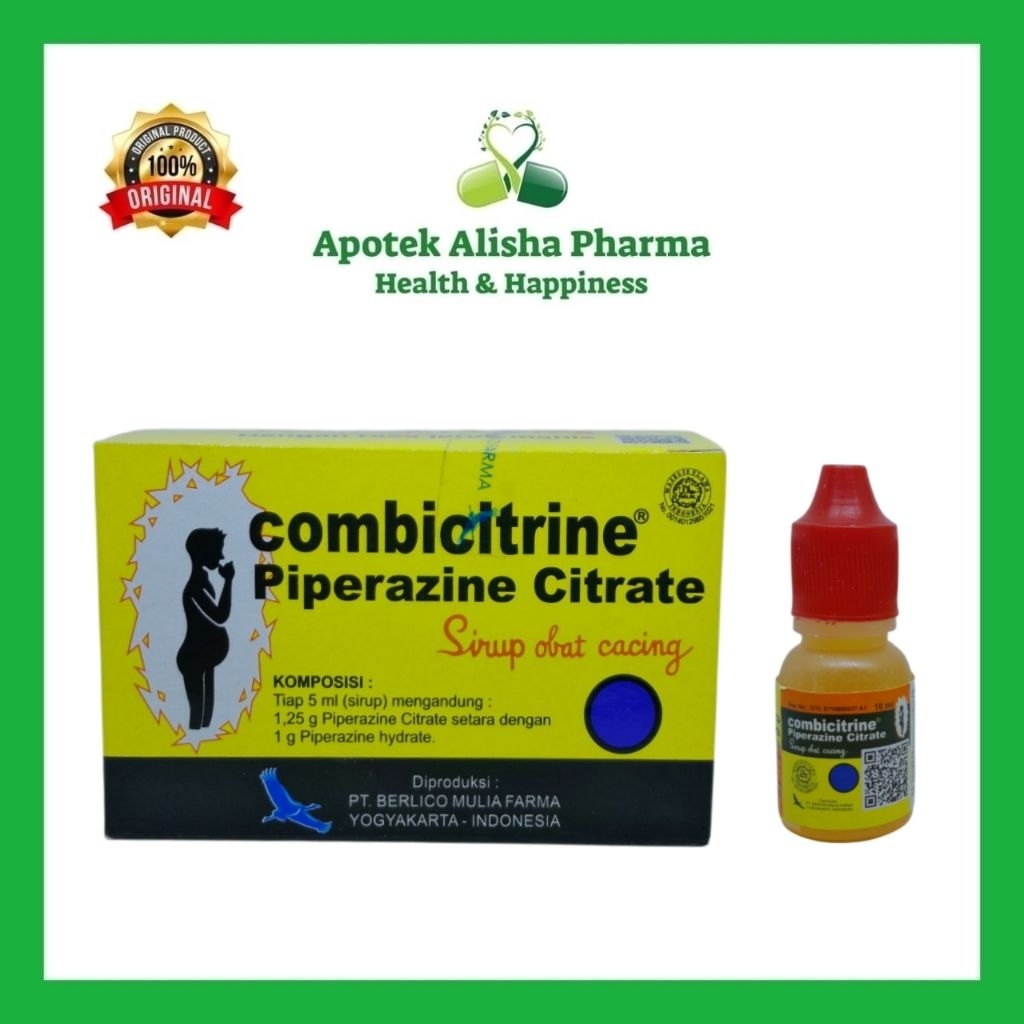 

Combicitrine Piperazine Citrate Sirup 10ml Box isi 12 Botol Obat Cacing Anak