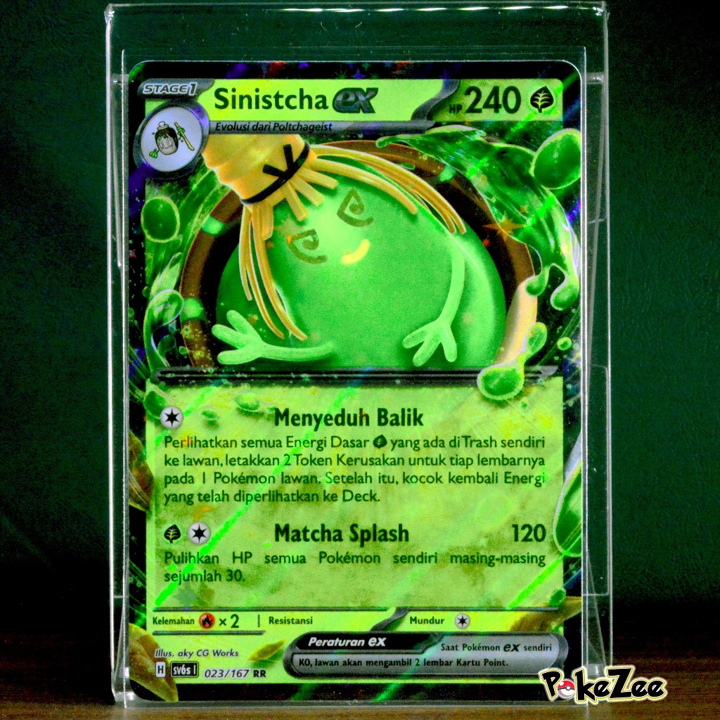 Sinistcha ex RR Kartu Holo Foil Pokemon TCG Indonesia