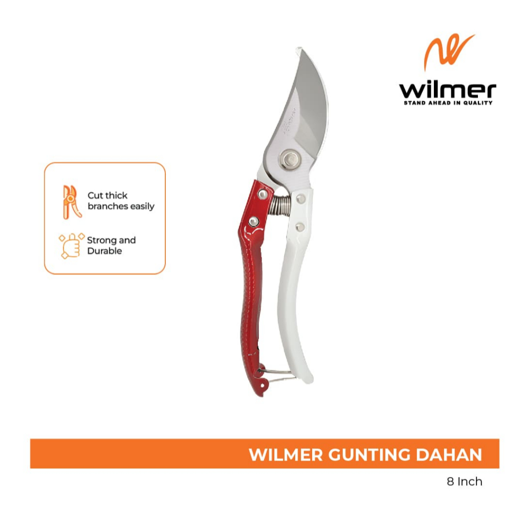 WILMER Gunting Dahan 8 inch Gagang Besi - Gunting Dahan Ranting - Gunting Kebun Gagang Besi