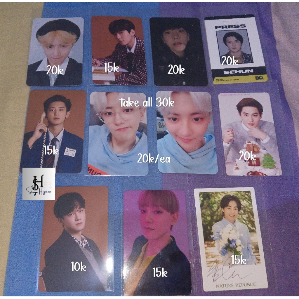 photocard pc official exo baekhyun sehun suho chanyeol xiumin chen winter universe pob ktown sg21 pr
