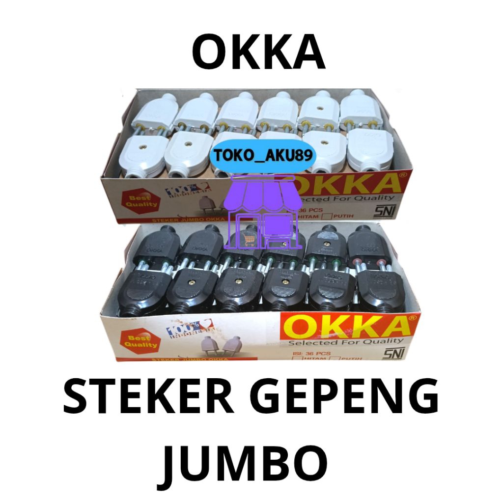 

7lekkar - steker gepeng jumbo okka colokan listrik (paket isi 36 pcs)