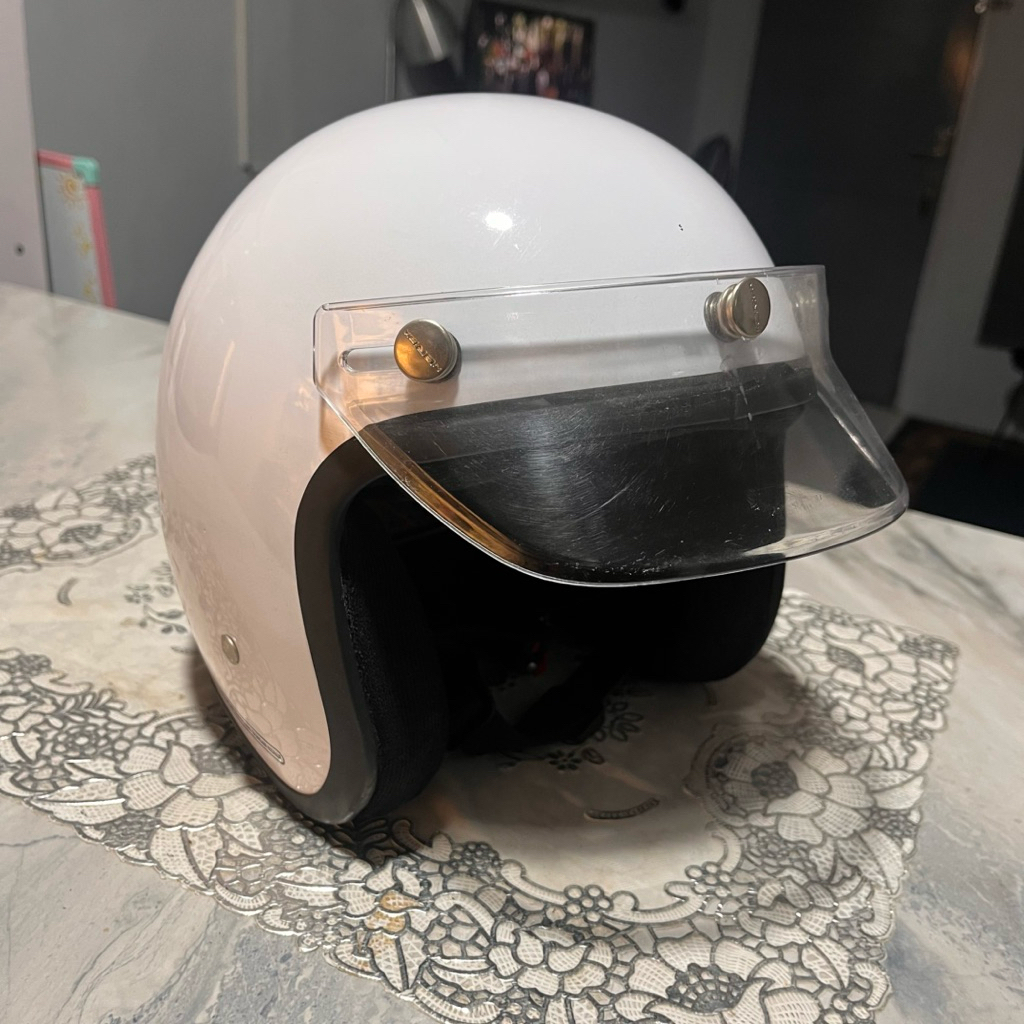 Helm Bogo Anak Putih Polos SNI Usia 3-9 Tahun +ped Acrilyc Helem Motor SNI Premium Cewek Cowok - KAL