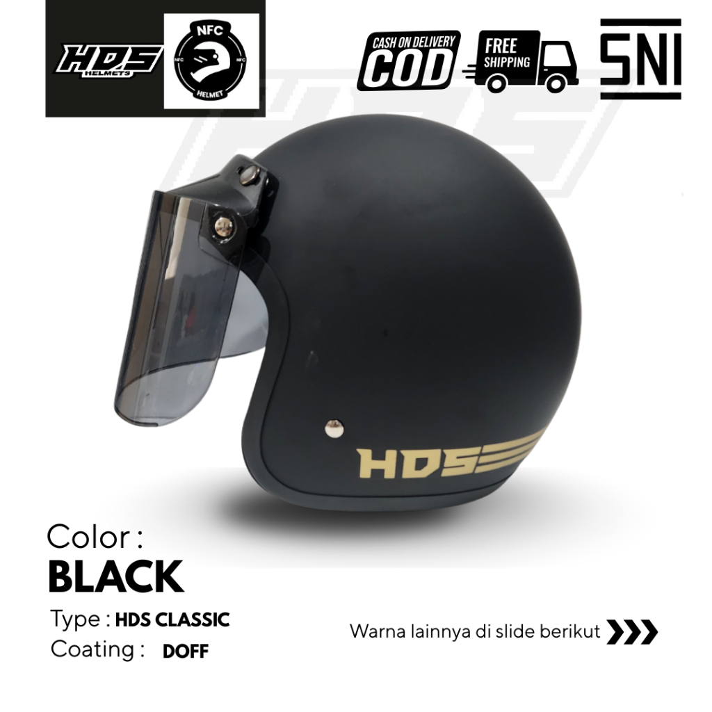 HDS Helmet - HELM BOGO Classic / Helm Retro Cowok Cewek Hijab