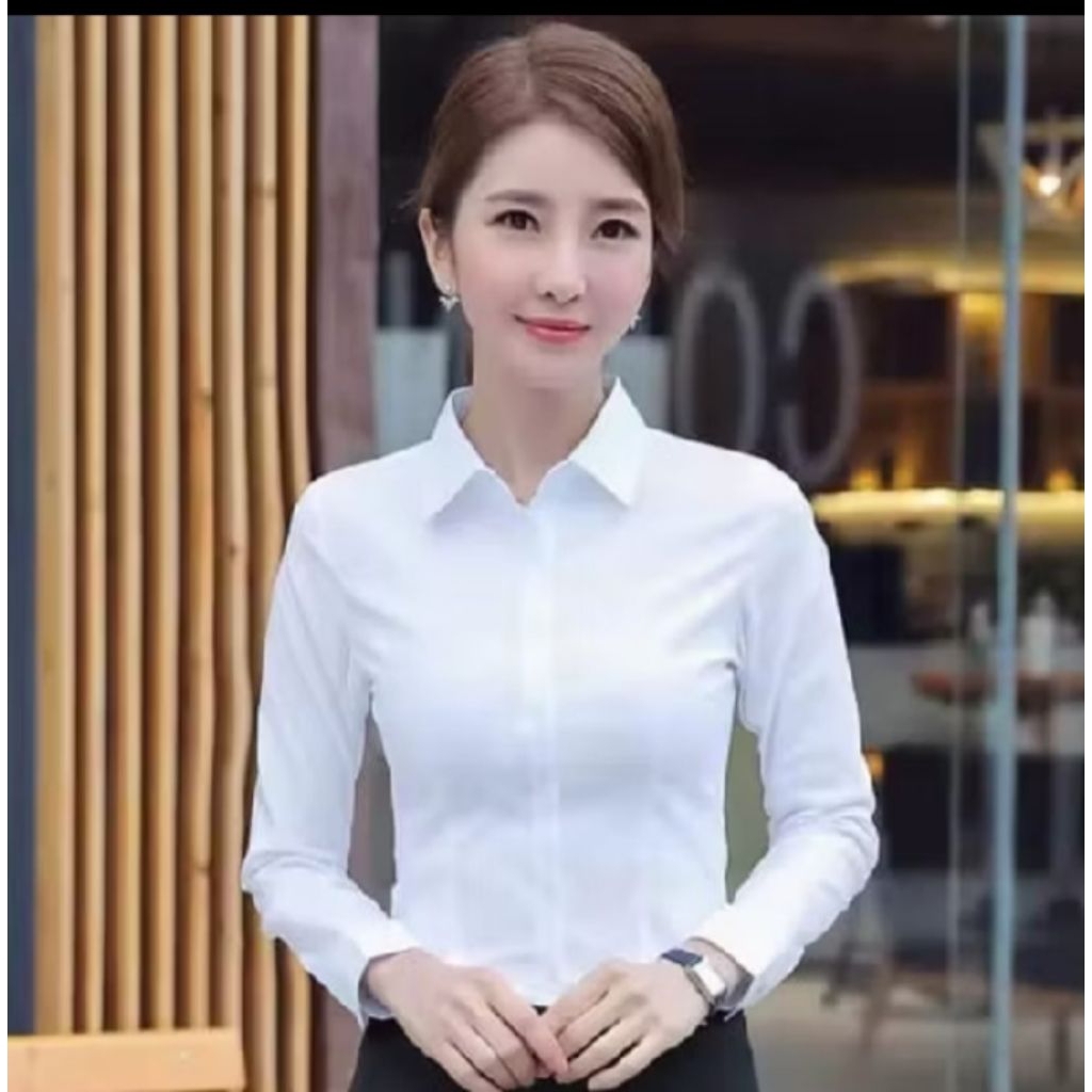 Kemeja Wanita Putih Kantor | Kemeja Wanita Ospek | Kemeja Wanita Kerja | Kemeja Putih Wanita Lengan 