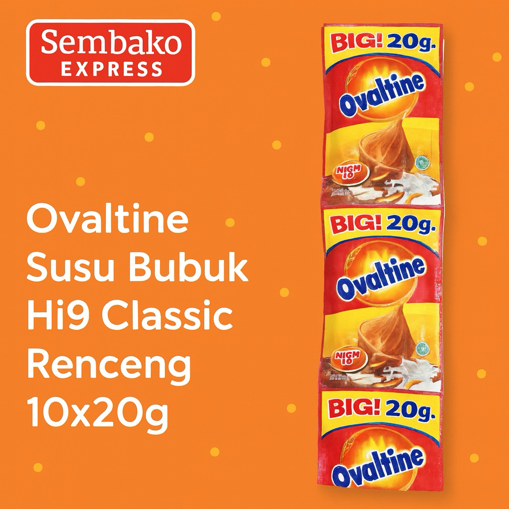 

Ovaltine Susu Bubuk Hi9 Classic Renceng 10 x 20g