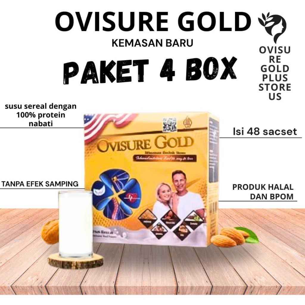 

4-BOX OVISURE GOLD MILK SUSU OBAT UNTUK TULUNG DAN SENDI YANG SEHAT ASLI BPOM IMPOR USA