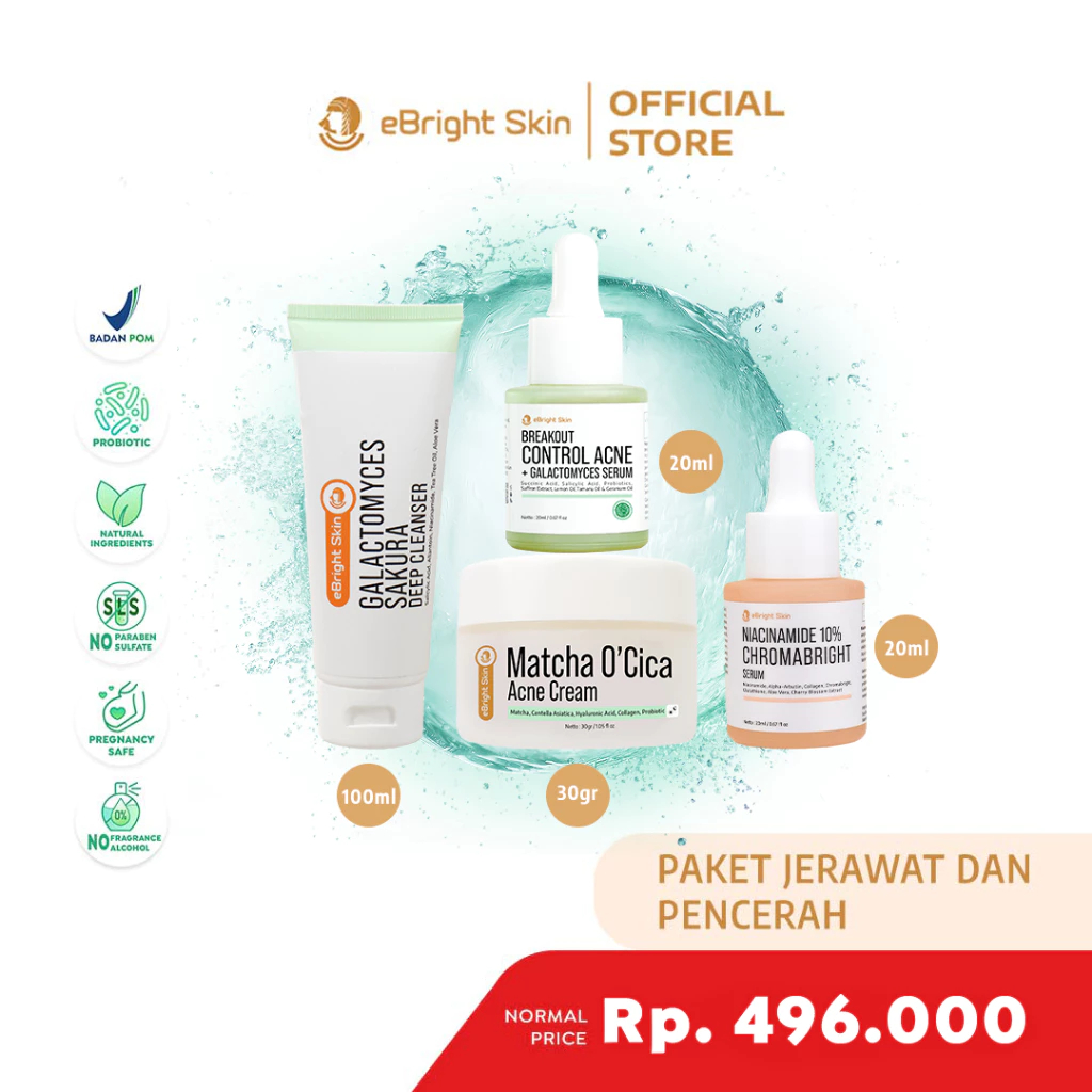 eBright Skin Paket Jerawat dan Pencerah - Acne Whitening Ultimate