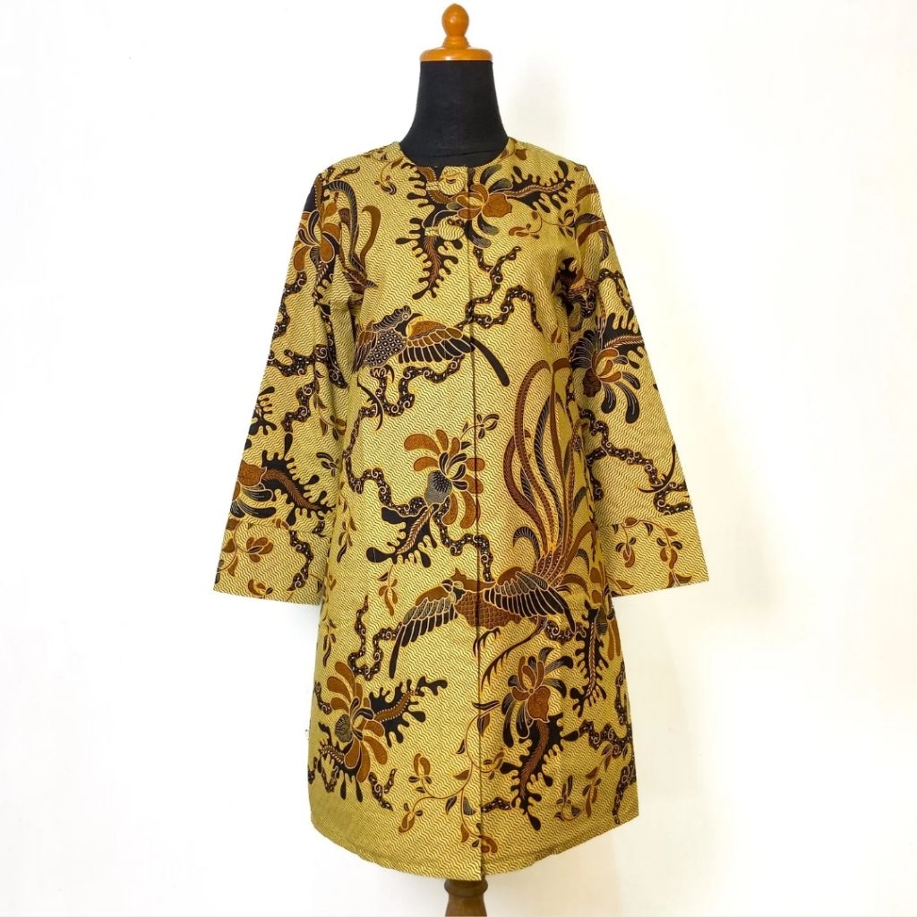 Tunik Batik Semi Tulis Model Lengan Panjang Lapis Trikot Busui Friendly | Atasan Batik Wanita Modern