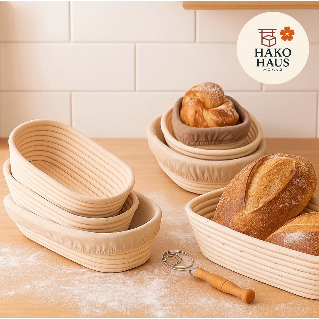 HAKOHAUS Keranjang Roti Sourdough Rotan Keranjang Proofing Roti