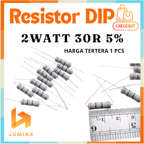 R resistor 2w 2Watt 30R 30ohm 30R 30ohm 2 watt toleransi 5% 30R