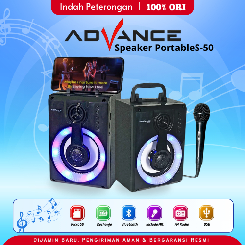 SPEAKER BLUETOOTH ADVANCE S-50/SPEAKER MINI/MUSIK BOX/SPEAKER JINJING