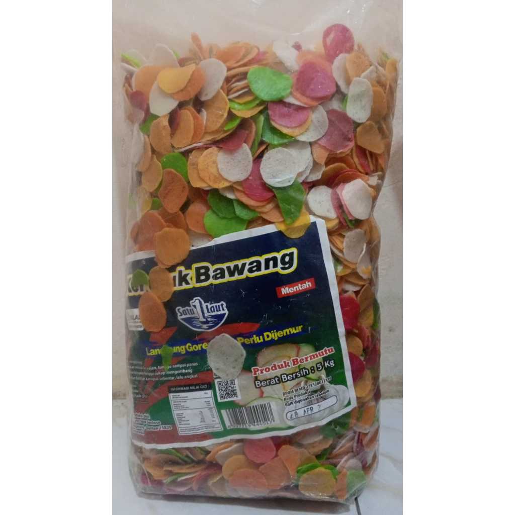 

Kerupuk Bawang Pelangi Satu Laut 1kg | 500gram | 250gram | Snack Gurih