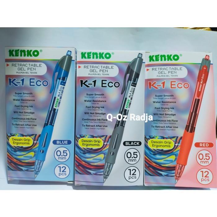 

Gel Pen Kenko K-1 ECO 0.5mm Retractable Original (12 PCS) / Ballpoint Bolpen Pulpen Cetek Gel Kenko K1 Eco Per Lusin