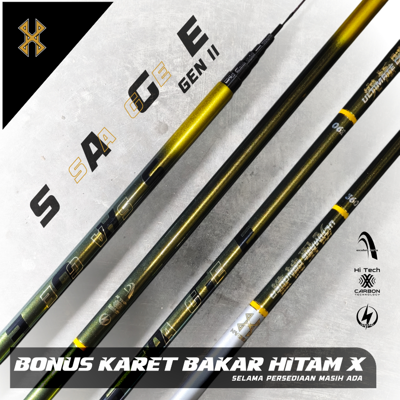 Joran Tegek Karbon Ringan Kaku HYDRA SAGE gen II