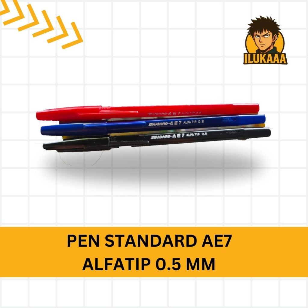 

(ECERAN) PEN STANDARD AE7 ALFATIP 0.5MM - HITAM BIRU MERAH
