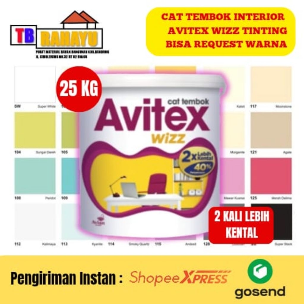 Cat Tembok Interior Avitex Wizz Tinting, Avitex Wizz Cat Tembok Interior Tinting- 25 KG