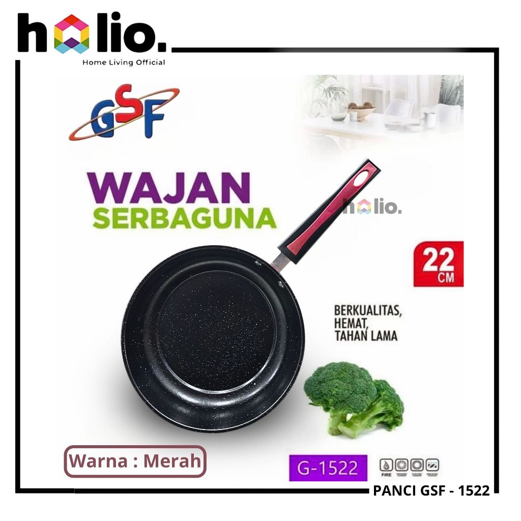 HOLIO Panci Frypan Teflon 22 CM - Fry Pan 22CM Anti Lengket Non Stick GSF G 1522