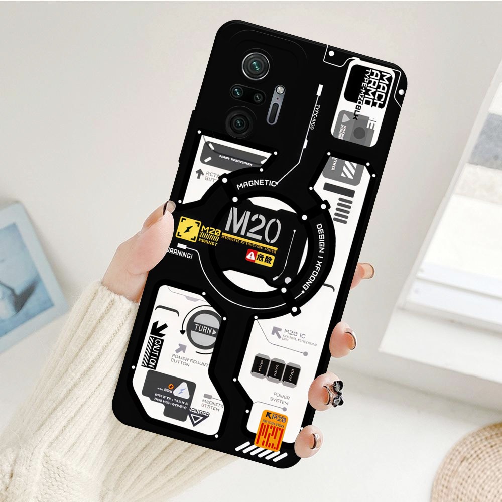 Softcase Case Silikon Xiaomi Redmi Note 10 Pro - Case Pro Camera Fashion Mesin CPU Cyberpunk Series 