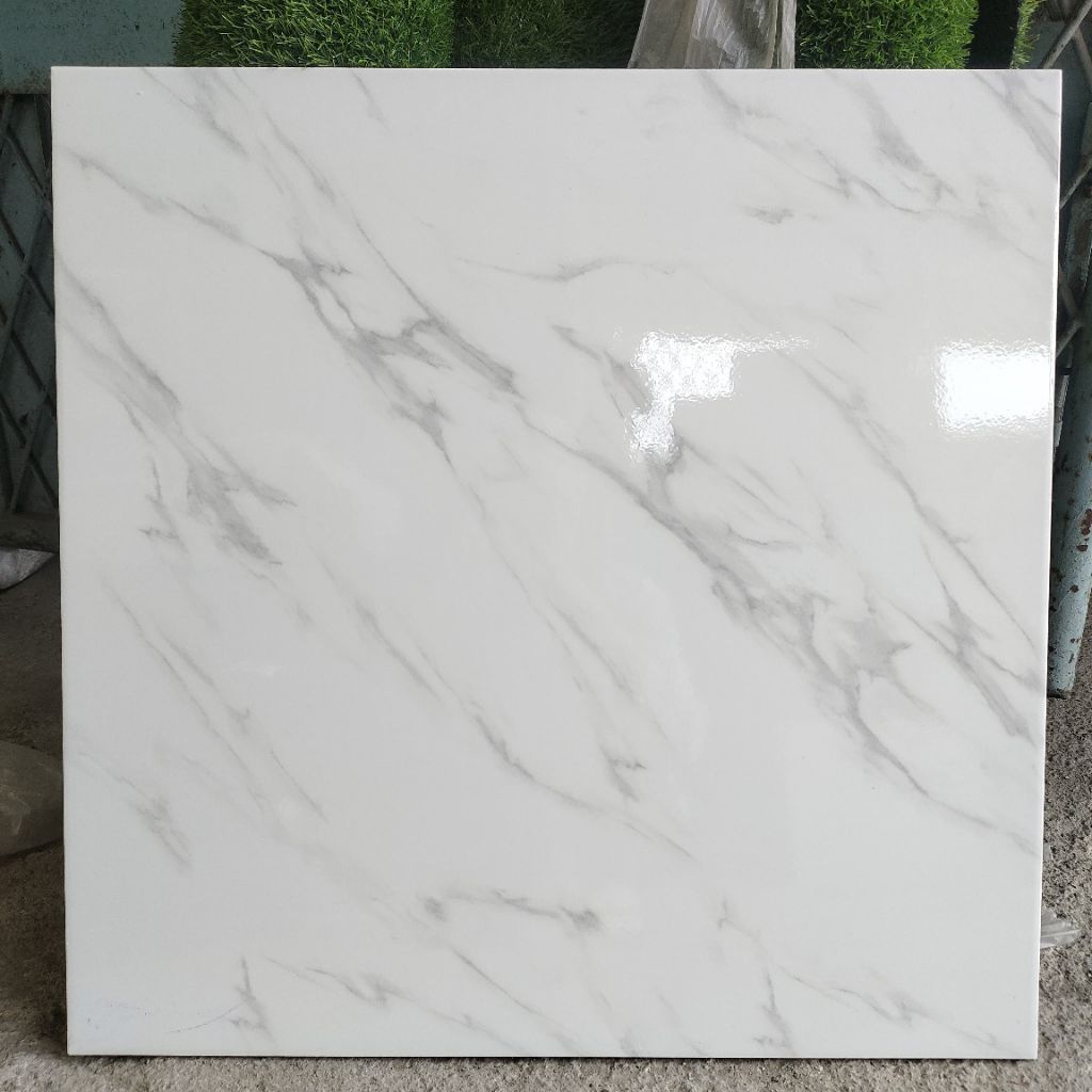 keramik 60x60 putih motif carara (glossy) / keramik lantai/keramik dinding/ keramik motif carara mar