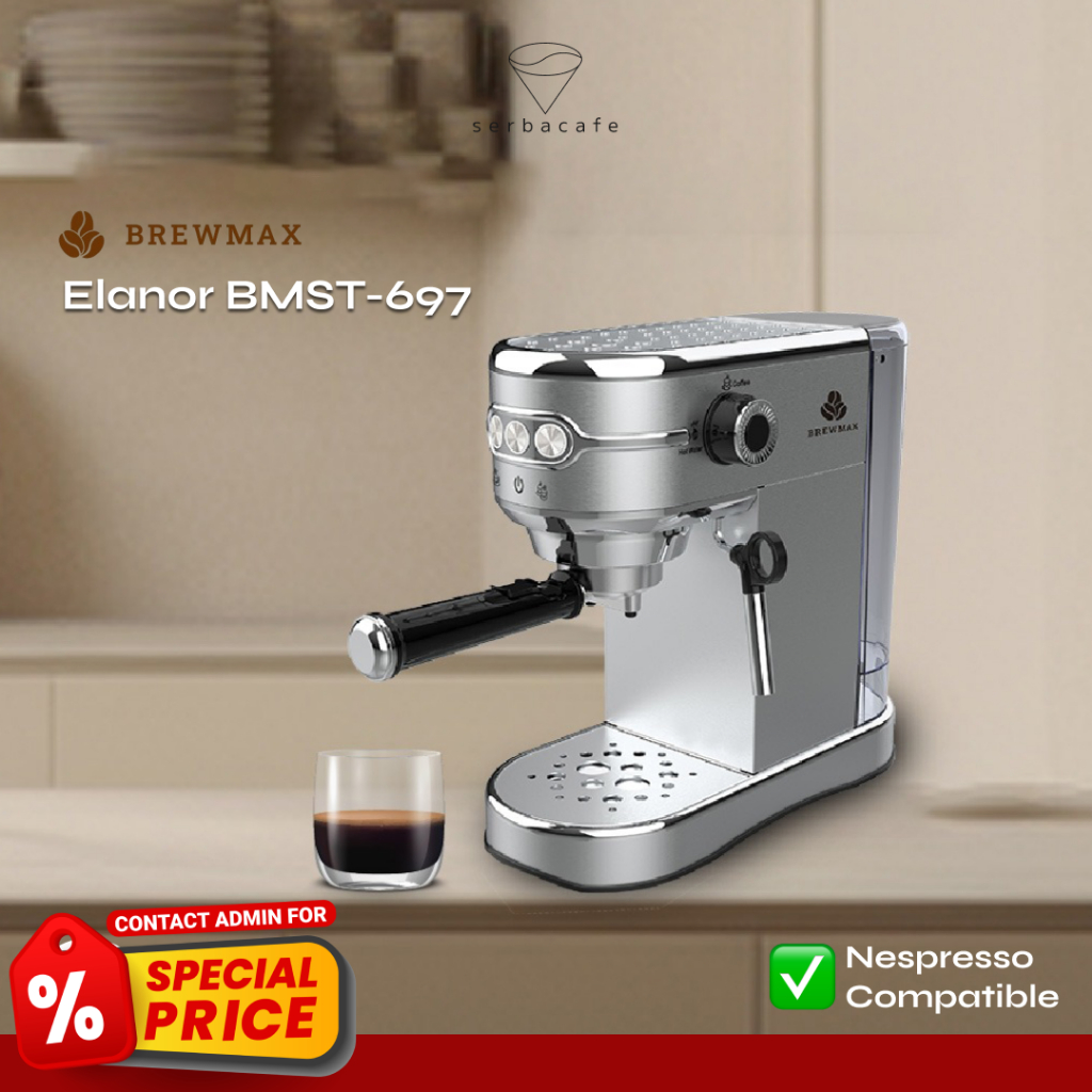 Brewmax Eleanor BMST-697 Espresso Capsule Machine FREE LAVAZZA CAPSULE (NESPRESSO COMPATIBLE)
