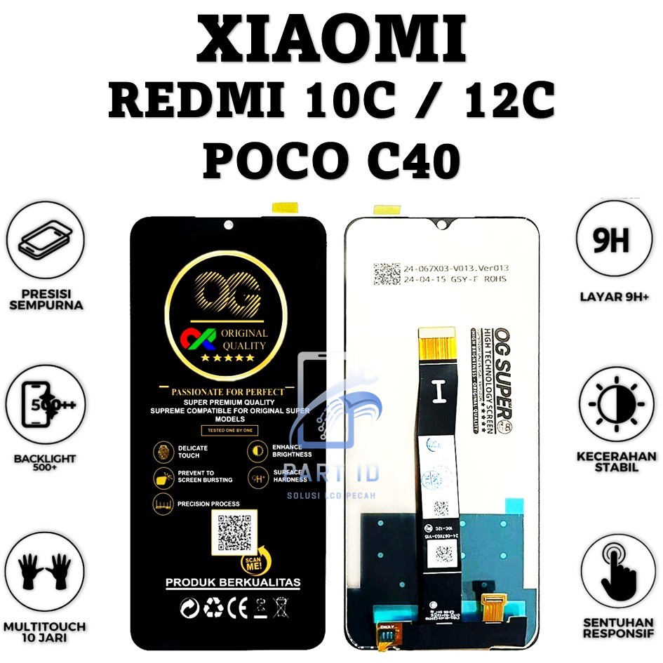 LCD TOUCHSCREEN REDMI 10C / 12C / POCO C40 FULLSET ORIGINAL 100%